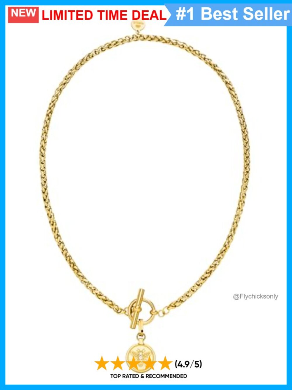 Purelei Lele Necklace 18K gold plated stainless steel waterproof chain pendant